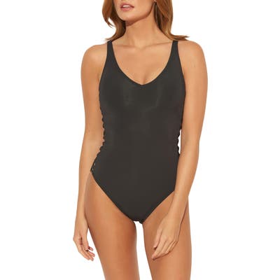 Bleu By Rod Beattie Twister Lace One-Piece Swimsuit, Black