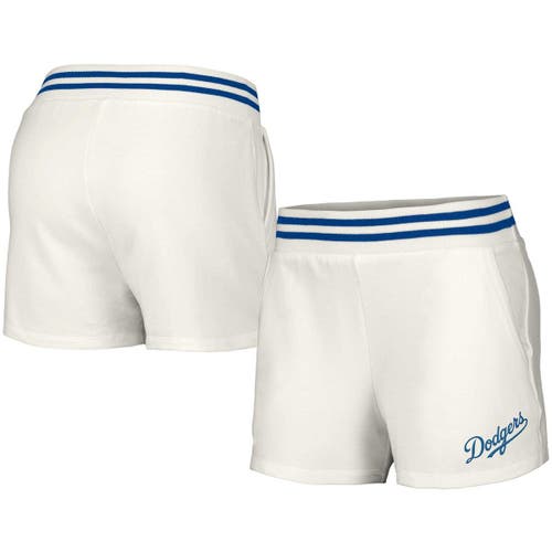 Women's Lusso White Los Angeles Dodgers Maeg Tri-Blend Pocket Shorts