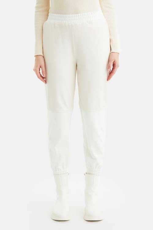 Shop Nocturne High-waisted Jogging Pants In Ivory