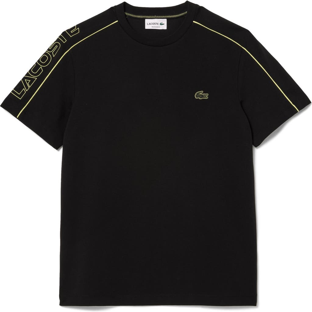 Lacoste Shoulder Logo T-shirt In Black