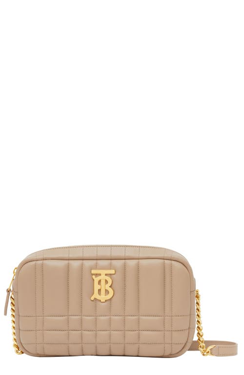 burberry Small Lola Quilted Leather Camera Bag in Oat Beige