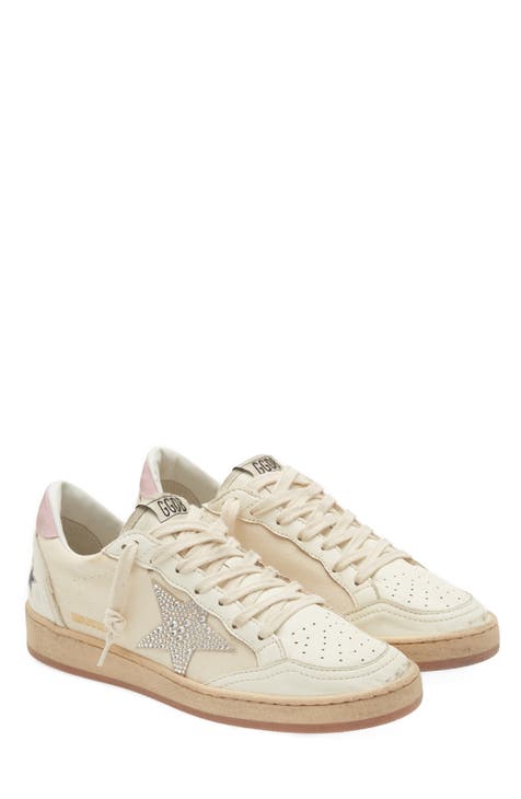 Golden Goose Ladies Cream/Taupe/Mauve Pink/Black Super Star Low-Top Sneakers,  Brand Size 37 ( US Size 7 ) GWF00102.F004107.82158 - Shoes - Jomashop