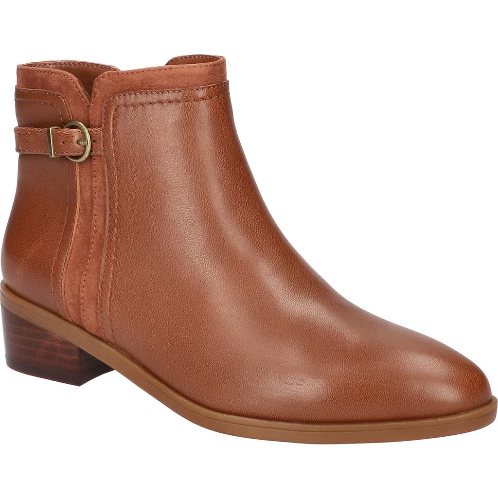 Bella Vita Womens Zipper Faux Leather Ankle Boots In Camel Leather