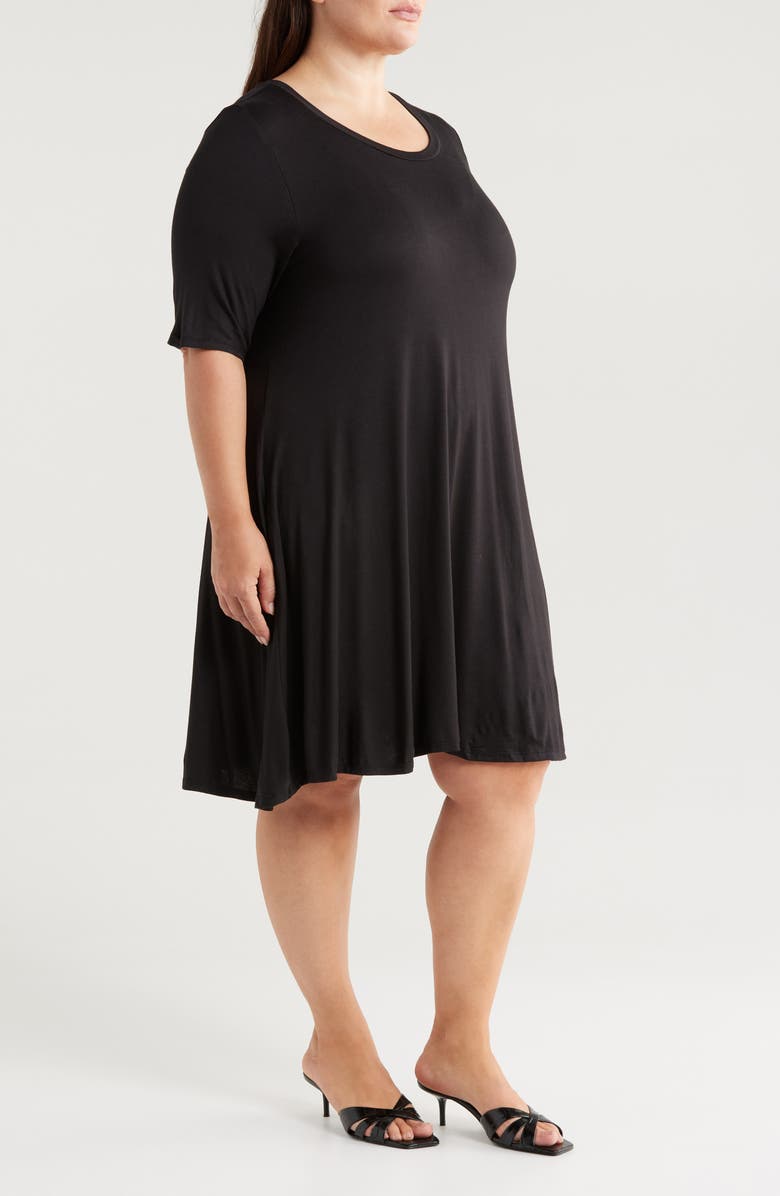 24seven Comfort Apparel Pocket Dress, Alternate, color, Black