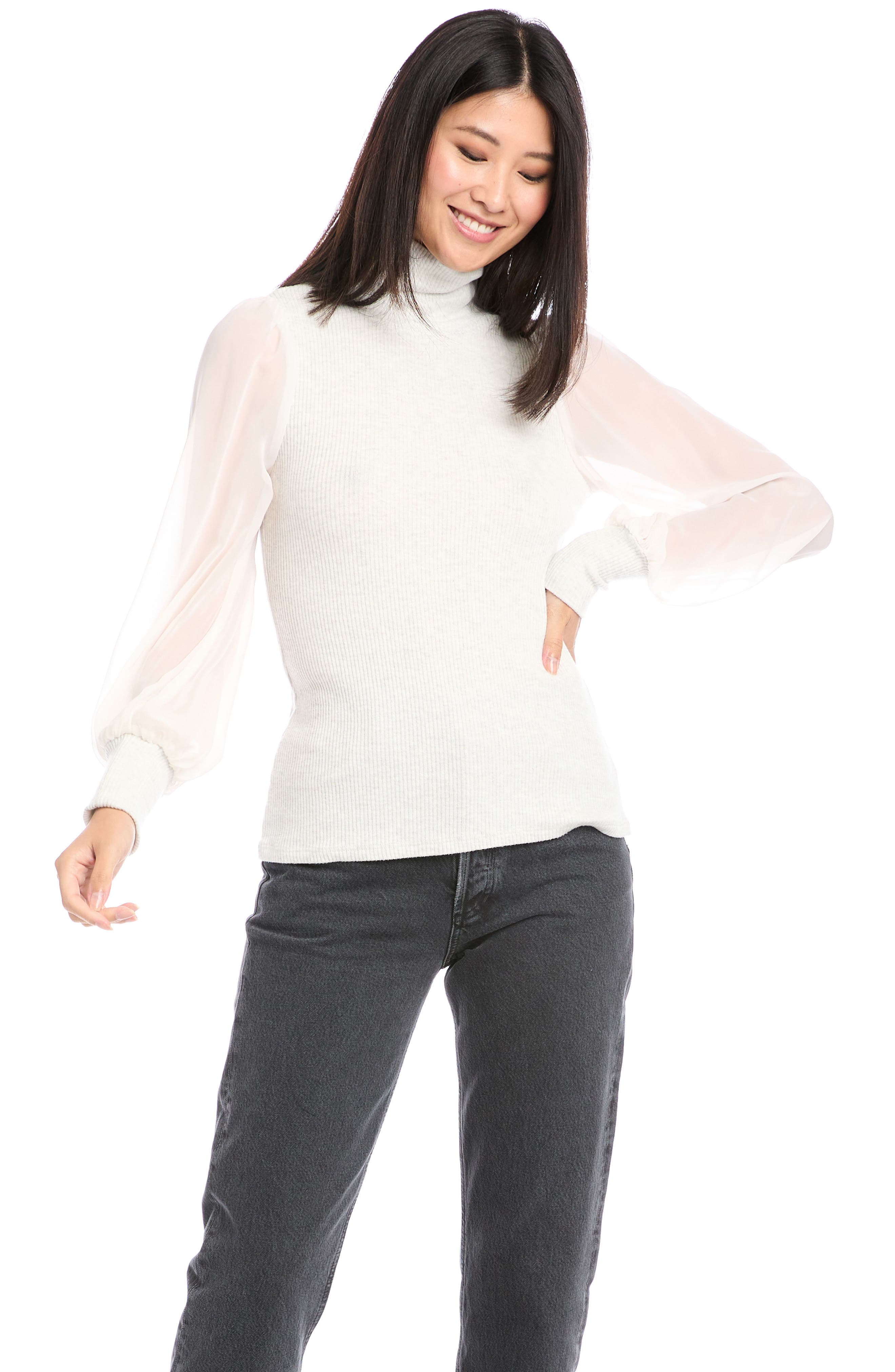 FIFTEEN TWENTY Sheer Long Sleeve Blouse Nordstrom