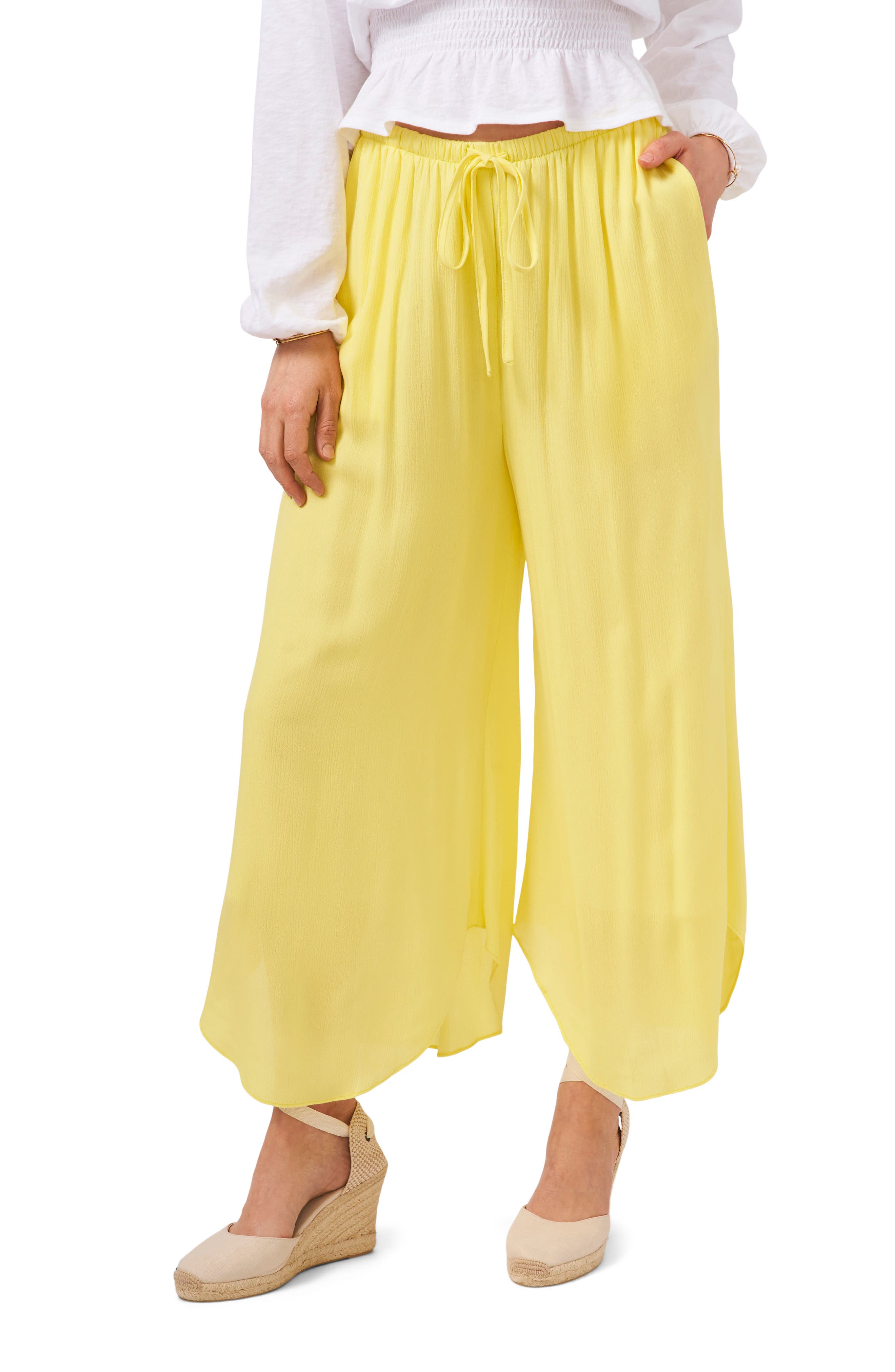yellow capri pants plus size