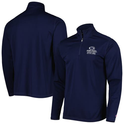 Men's Champion Navy Penn State Nittany Lions Textured Quarter-Zip Jacket