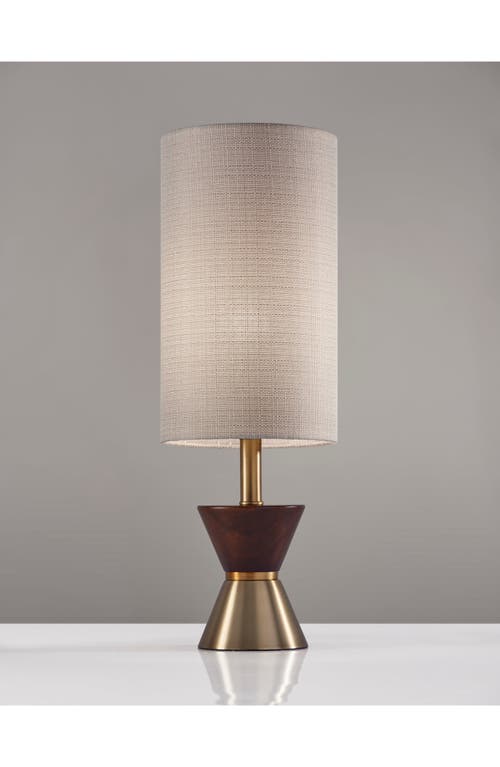 Shop Adesso Lighting Carmen Table Lamp In Antique Brass/walnut Wood