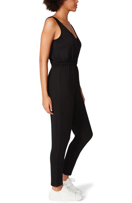 Shop Steve Madden Sleeveless French Terry Jumpsuit In Black