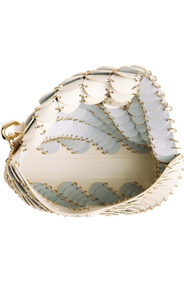 Rabanne Sac Leather Hobo Bag, Alternate, color, Cream / Gold