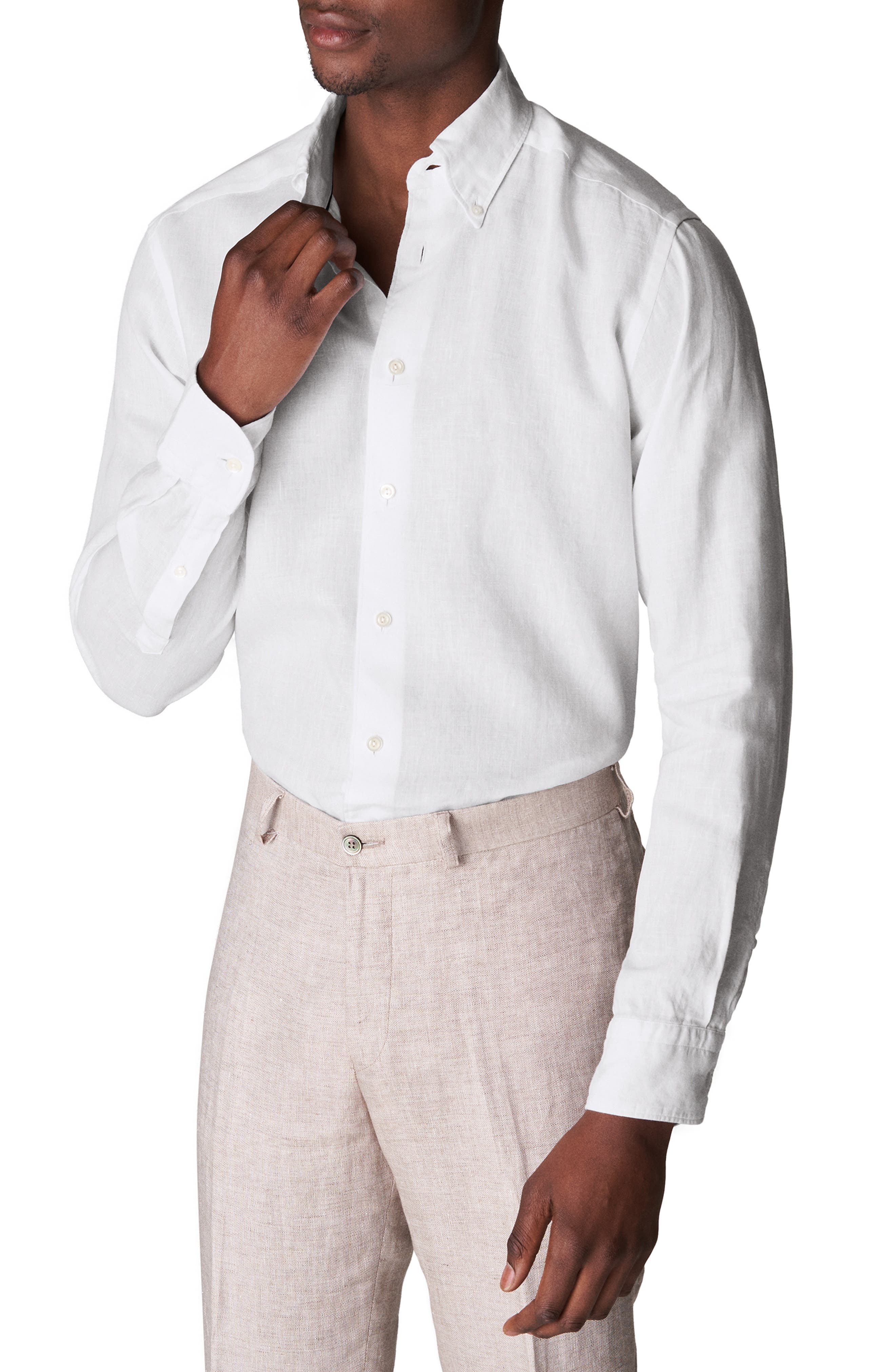 Eton linen shirt sale Clearance