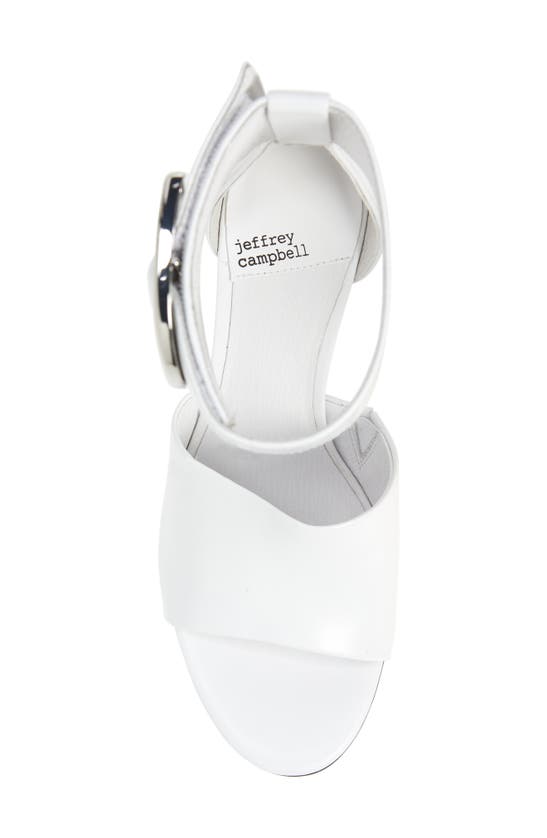 Shop Jeffrey Campbell Metamorph Ankle Strap Sandal In White Silver