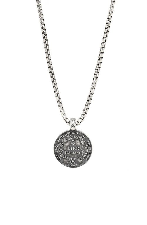 Ancient Coin Pendant Necklace in Silver