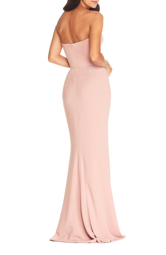 Shop Dress The Population Fernanda Strapless Evening Gown In Blush