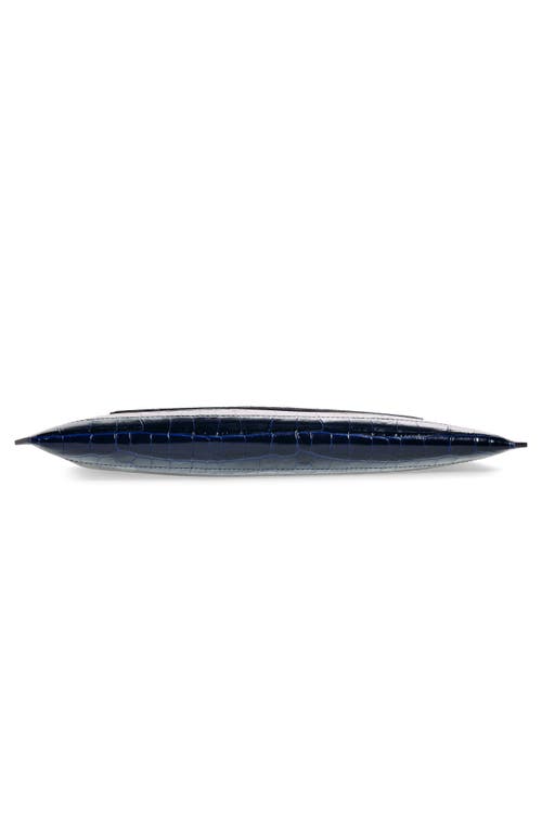 Tom Ford Buckley Croc Embossed Leather Portfolio Clutch In 1l022 Royal Blue