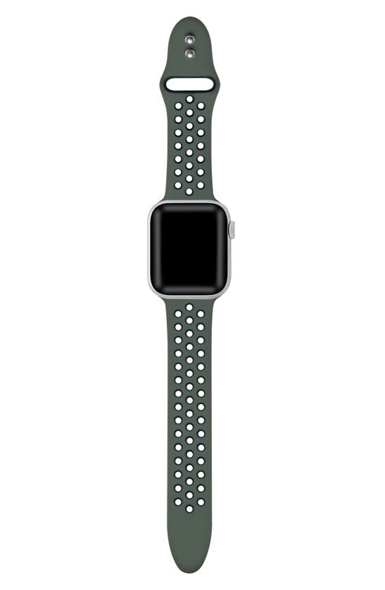 Shop The Posh Tech Silicone Sport Apple Watch Band In Olive Green