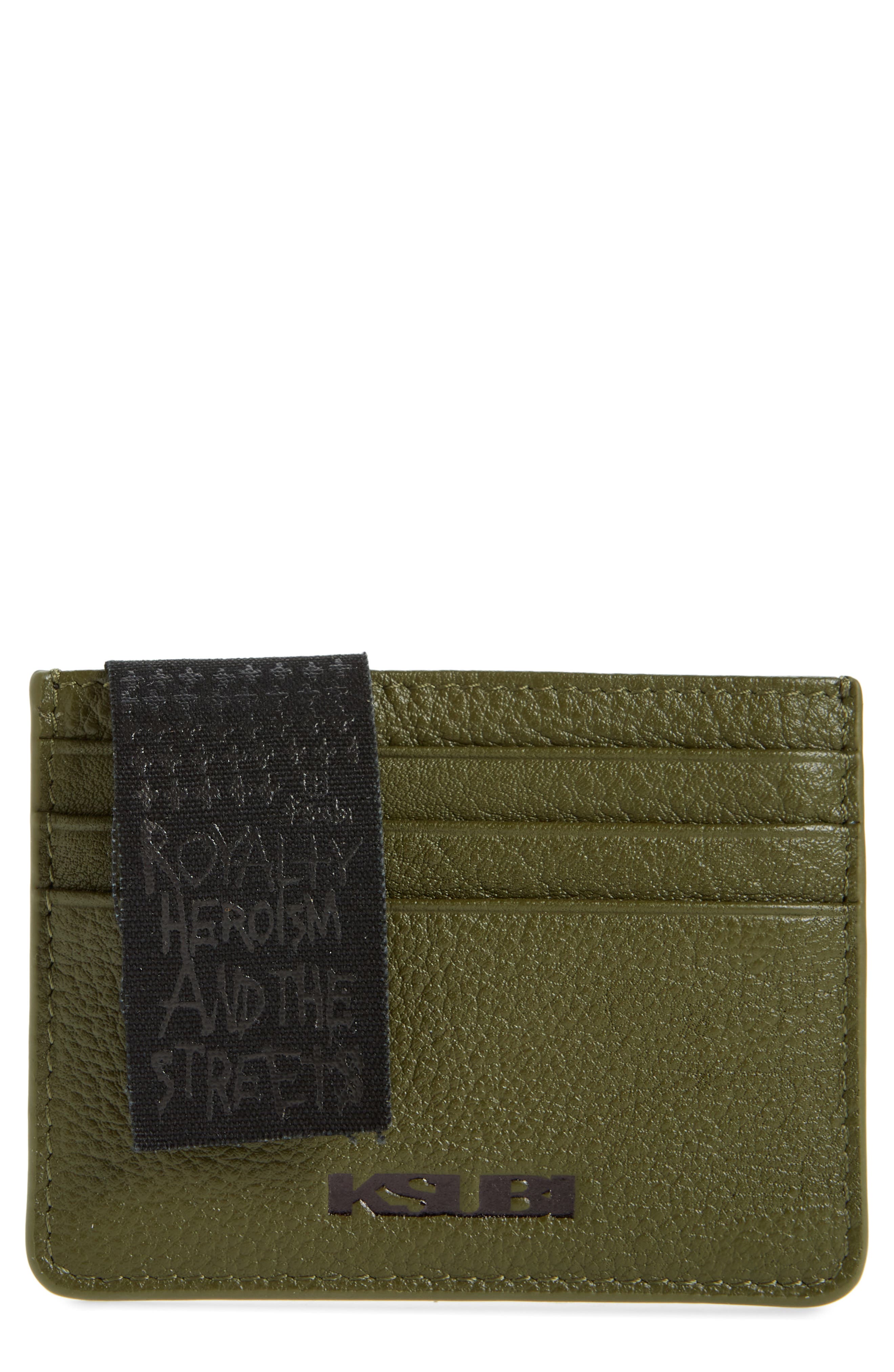 Ksubi Kredit CC Leather Card Case in Green at Nordstrom