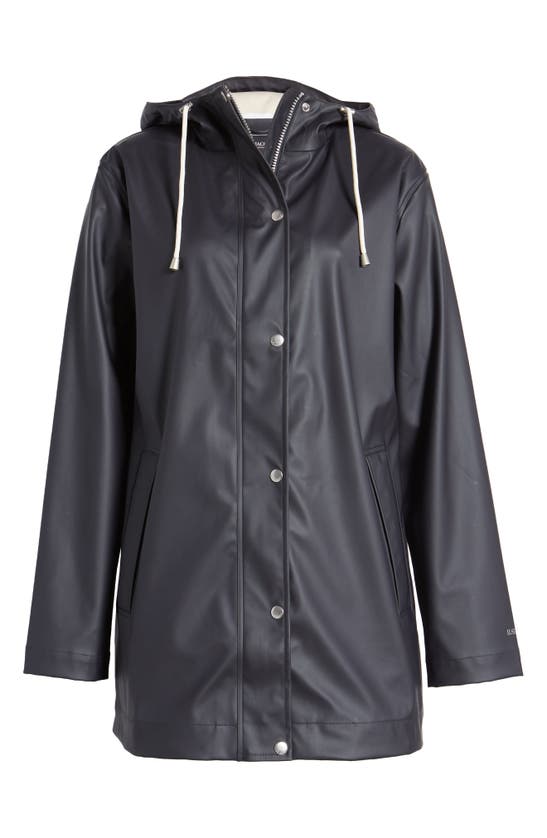 Shop Ilse Jacobsen Hooded Waterproof Rain Jacket In Dark Indigo