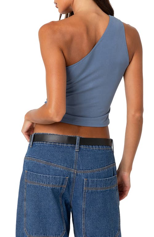 EDIKTED EDIKTED IVY RUCHED ONE-SHOULDER CROP TOP