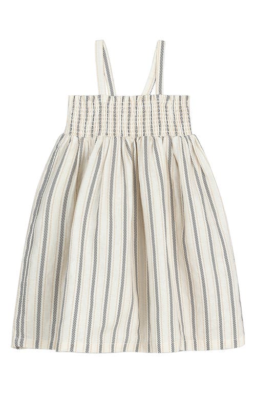 MILES THE LABEL Kids' Stripe Organic Cotton Sundress in Beige at Nordstrom, Size 6