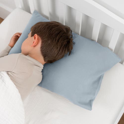 Comfy Cubs Toddler Pillow With Soft Cotton Pillowcase In Pacific Blue