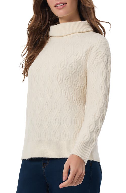 Shop Jones New York Cable Stitch Turtleneck Sweater In Jones White