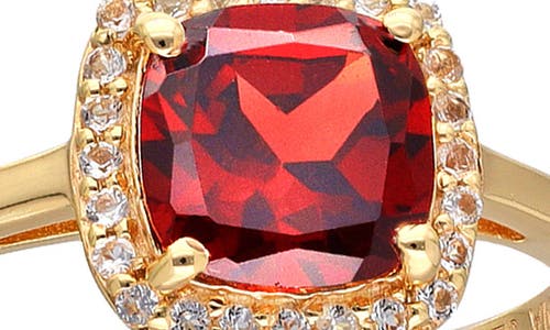Ys Gems Garnet & White Topaz Ring In Red