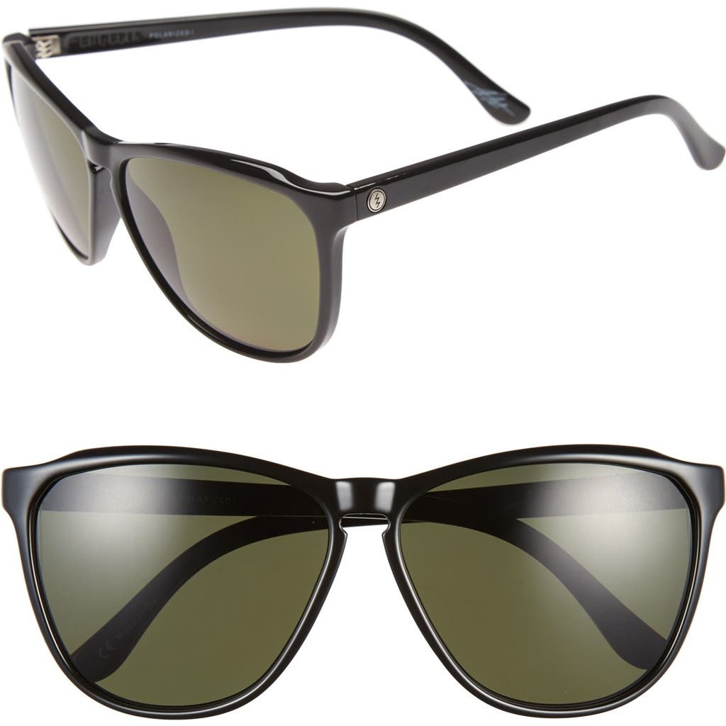Electric Encelia 62mm Polarized Oversize Sunglasses In Gloss Black/grey Polar