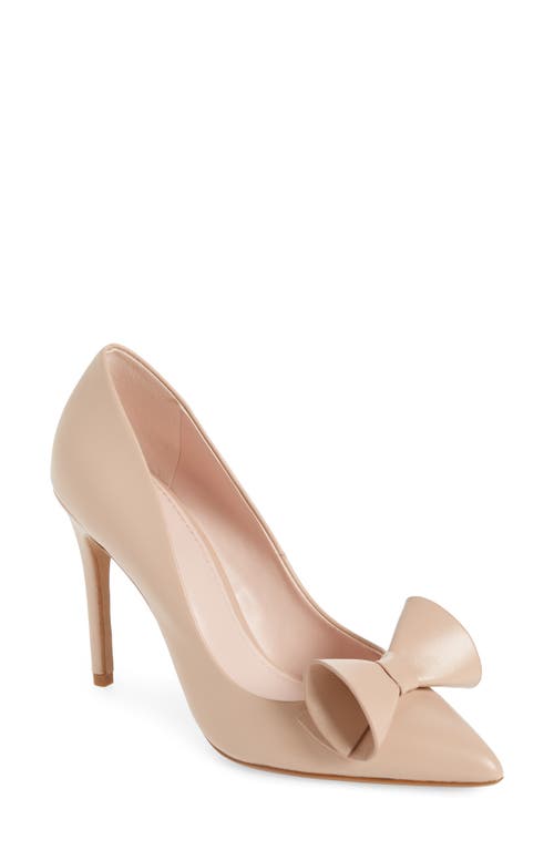 Zafili Bow Pointed Toe Pump in Pale Pink
