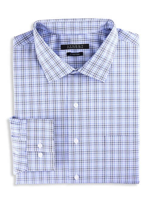 Synrgy by DXL Check Patterned Dress Shirt Blue at Nordstrom,