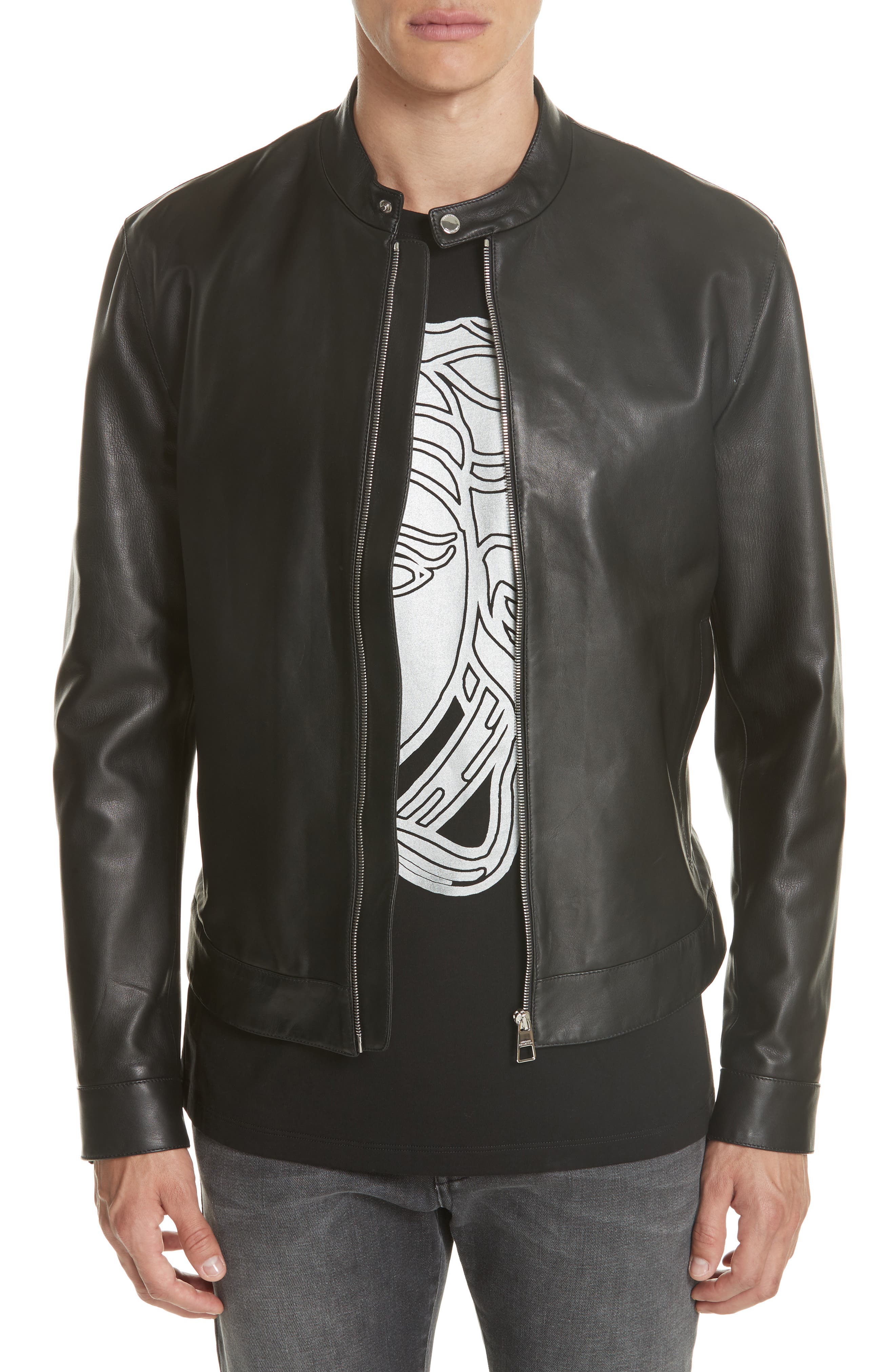 Versace Collection Moto Leather Jacket 