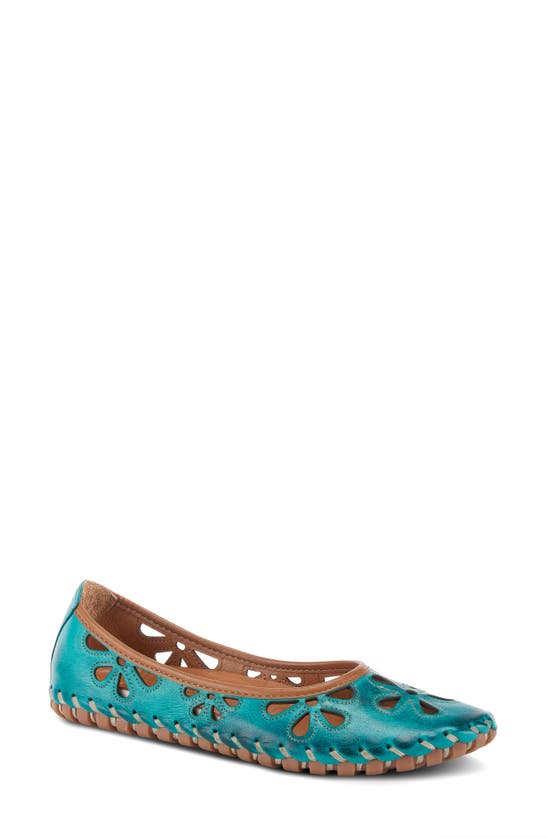 Spring Step Rayely Flat In Turquoise