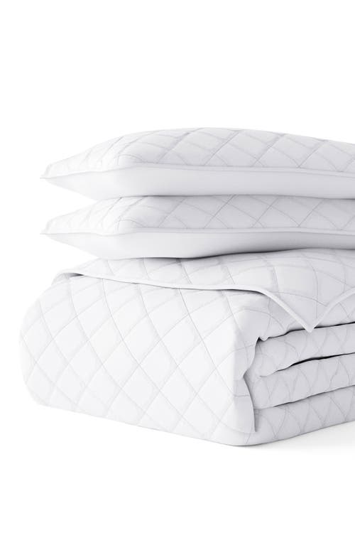 Shop Homespun 3-piece Diamond Stitch Quilt Set In White