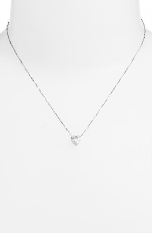 Shop Shymi Mini Heart Bezel Pendant Necklace In Silver/white/heart