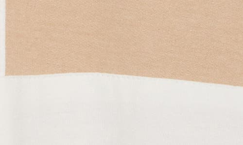 Fleece Factory Split Hoodie In Tan/off White