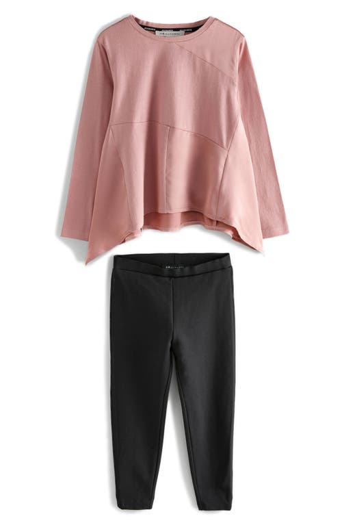 Shop Allsaints Sm By  Kids' Zala Long Sleeve T-shirt & Leggings Set In Pink/black