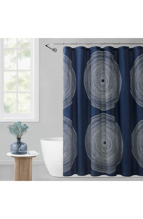 Marimekko Cotton Shower Curtain in Navy