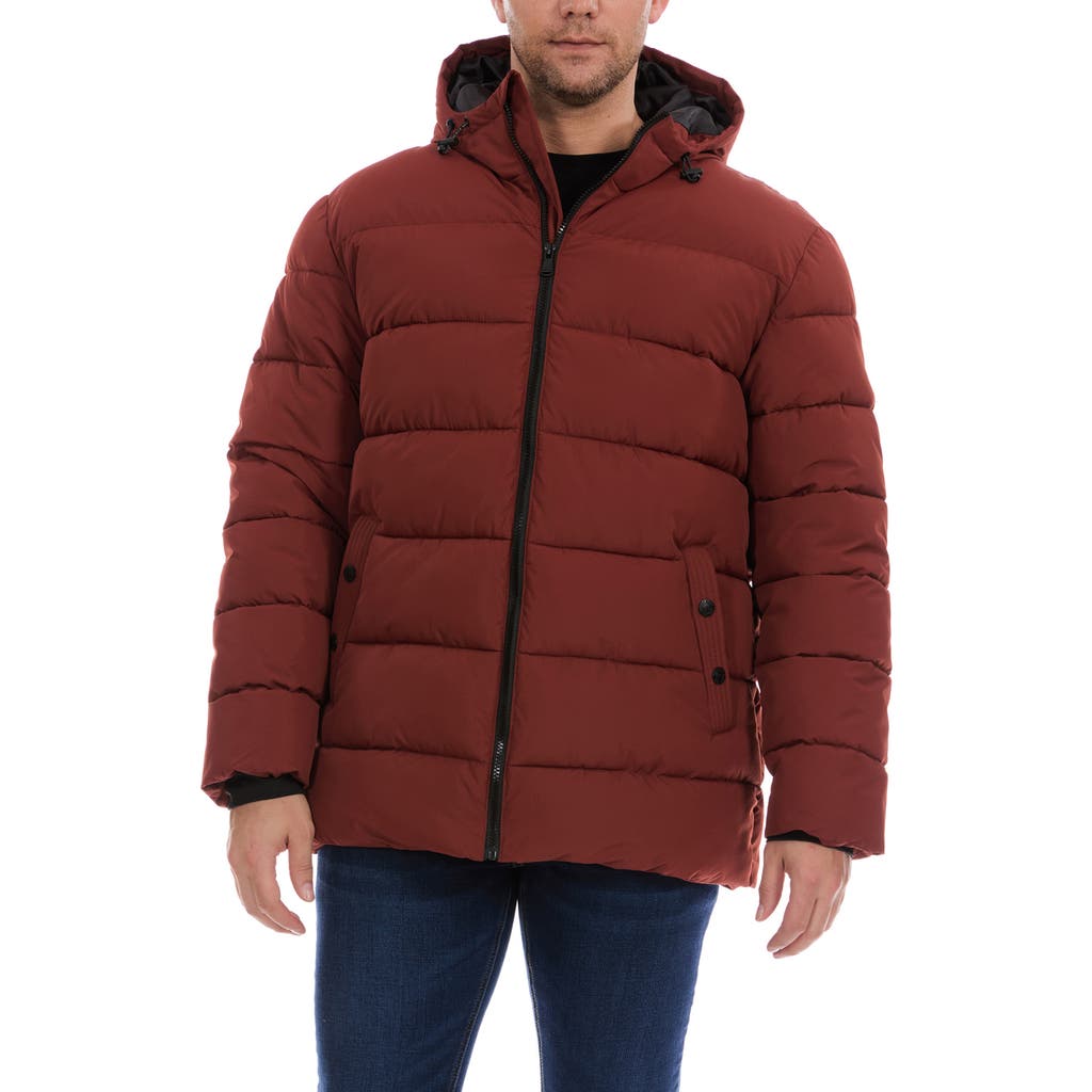 Perry Ellis Heavyweight Quilted Jacket In Brick