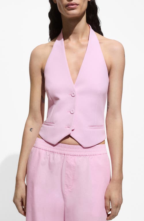 Shop Mango Halter Vest In Pink