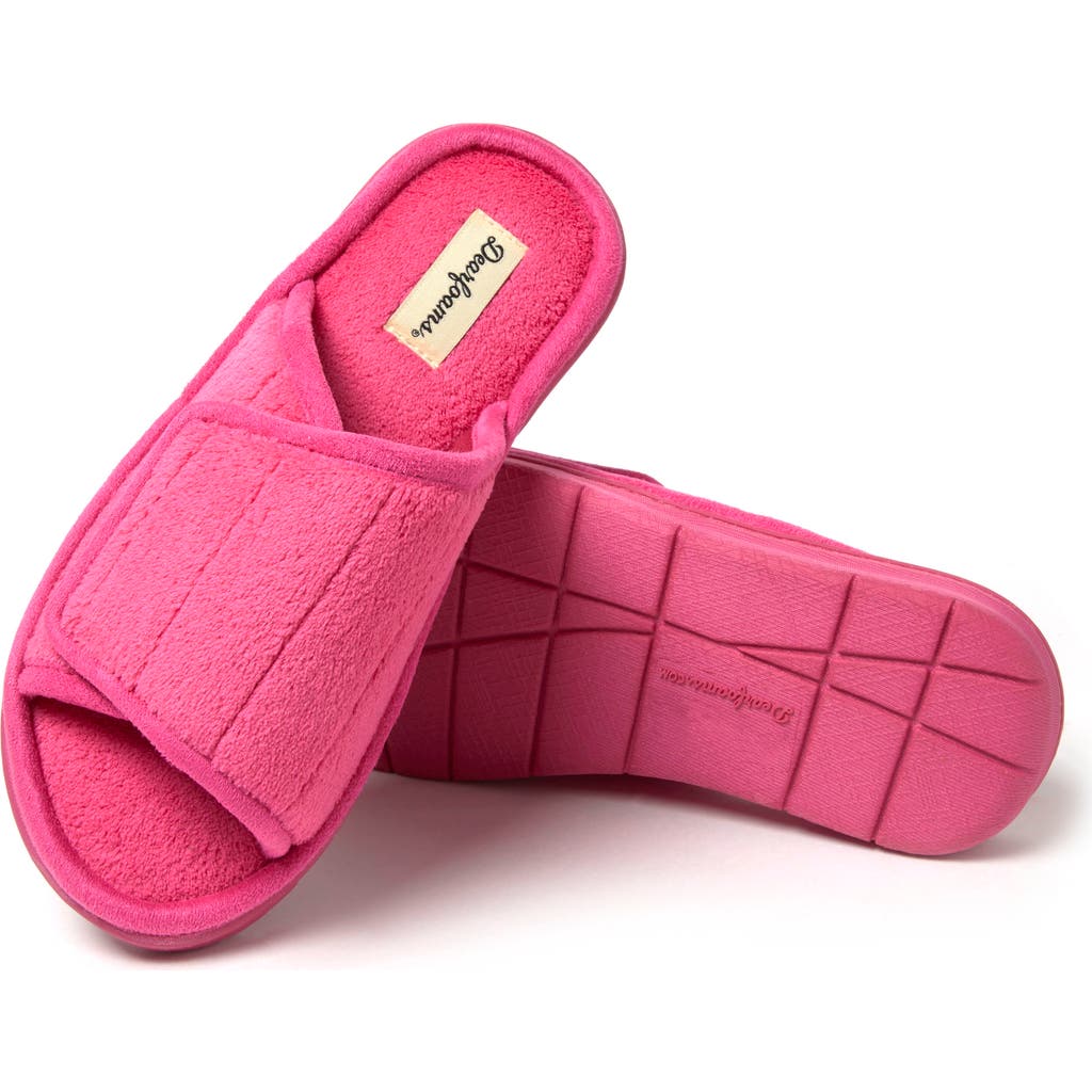 Dearfoams Women's Mickey Terry Adjustable Slides In Paradise Pink