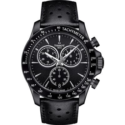 Tissot V8 Chronograph Leather Strap Watch, 4m
