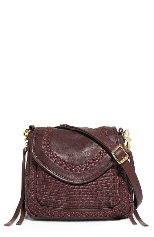 Mini All For Love Woven Leather Crossbody Bag in True Plum