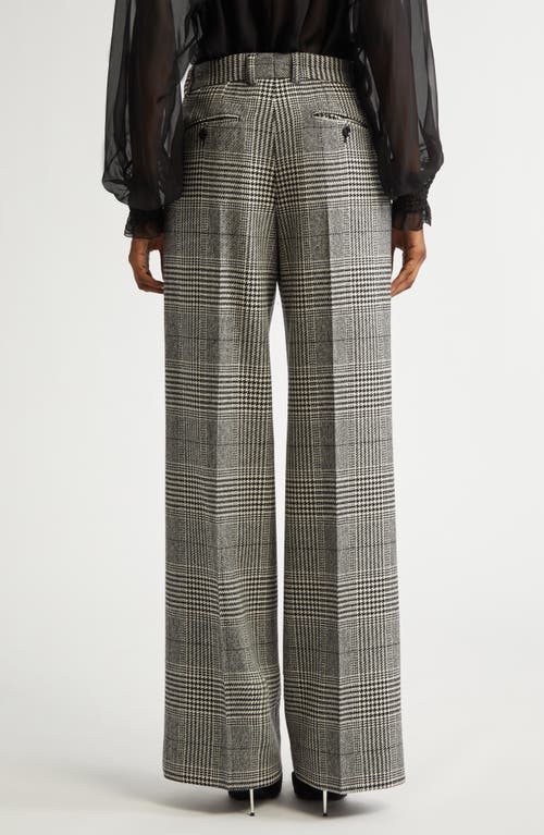 Shop Dolce & Gabbana Dolce&gabbana Houndstooth Check Wool & Cashmere Wide Leg Trousers In S8100 Quadri-check-tartan