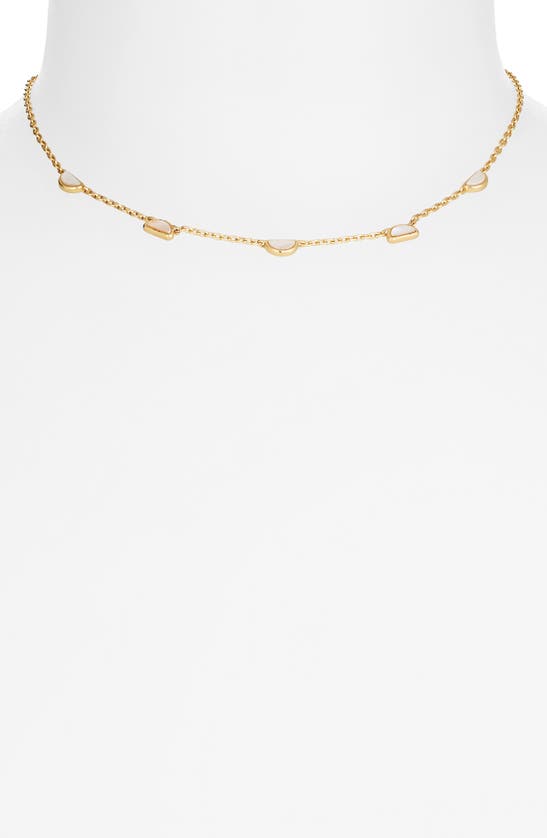 Shop Madewell Abstract Mother-of-pearl Station Necklace In Vintage Gold
