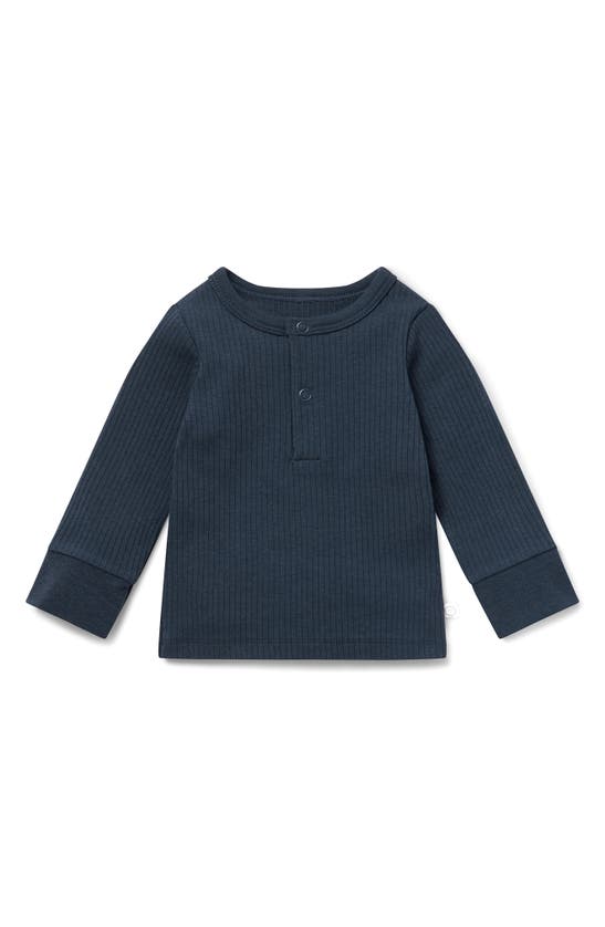 Mori Rib Fitted Two-piece Pajamas In Ribbed Navy
