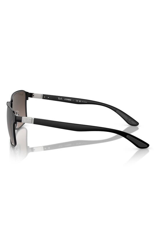 Ray Ban Chromance 55mm Polarized Square Sunglasses In Black/grey