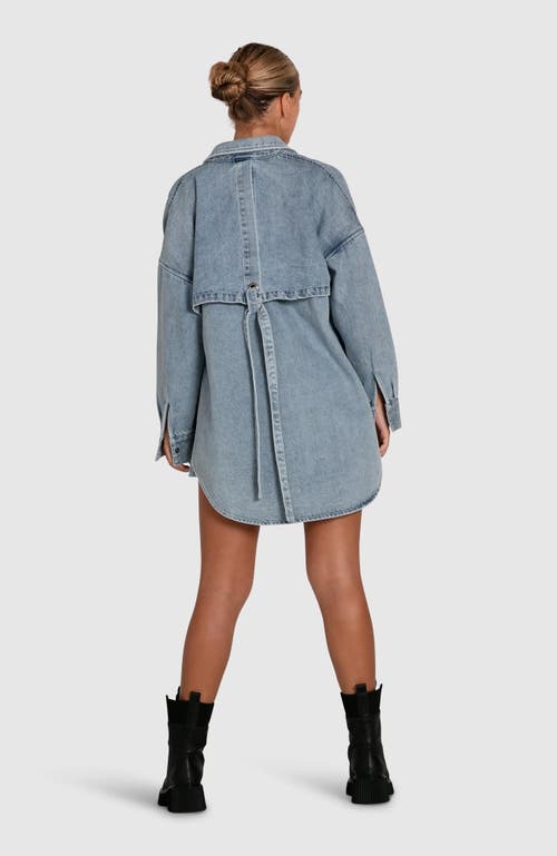 Belle & Bloom Into Him Oversized Denim Shirt In Stonewash