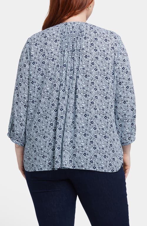 Shop Nydj Semisheer Pintuck Blouse In Cora Creek