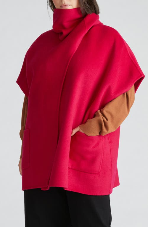 Universal Standard Tilda Wool Blend Double Face Cape In Cerise