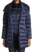 Thumbnail image number 3 of Tahari Faux Fur Trim Collar Hooded Bib Puffer Jacket